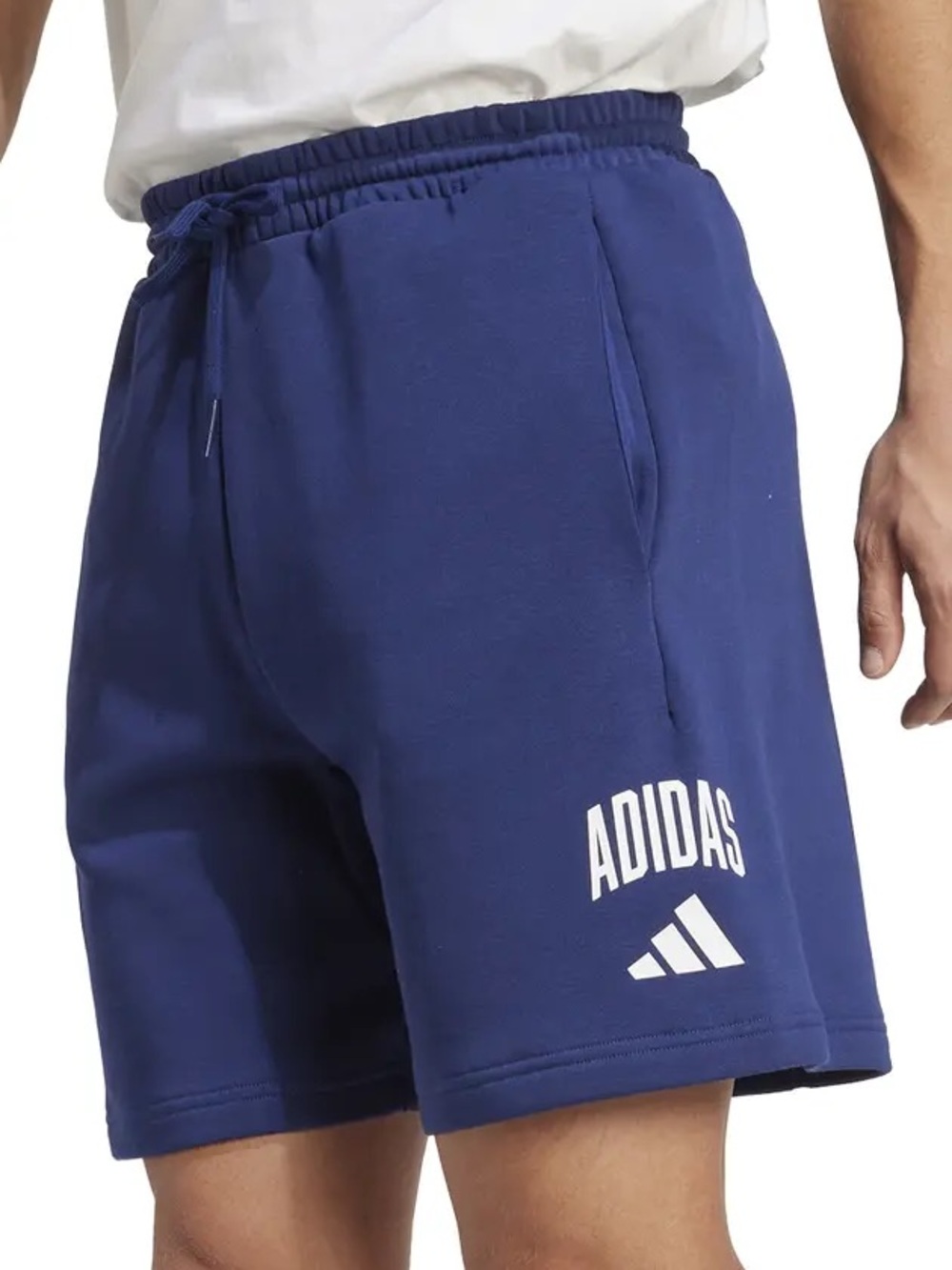 Adidas Men 4XLT Dark Blue White Fleece Logo Collegiate Sweat Shorts NWT